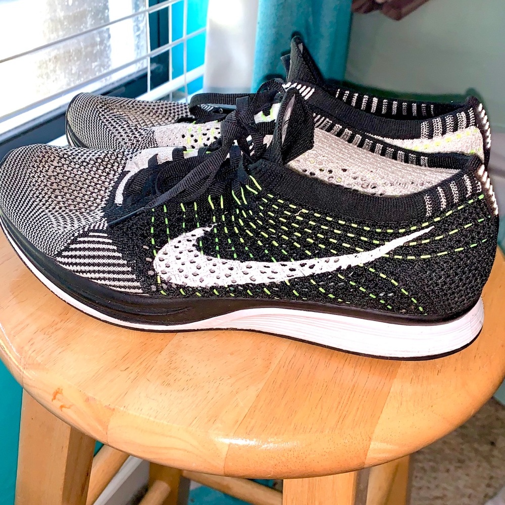 Nike Flyknit Racer in Black, White & Neon Yellow
